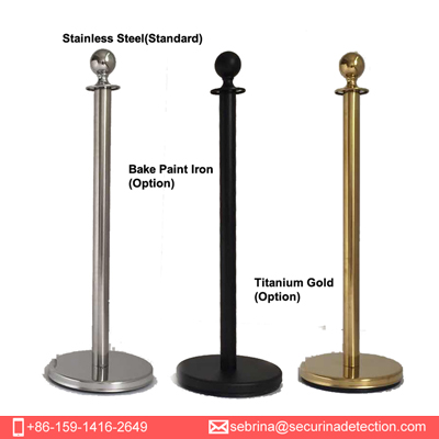 Securina-Stainless Steel Crowd Control Rope Queue Barrier Poles Stand for Hotel and Bank